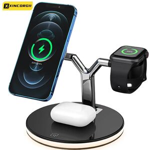 XINCORGII Station de charge rapide magnétique sans fil  chargeurs pour Apple Watch Airpods  iPhone 14 13 12