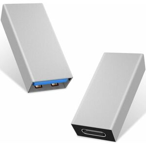 CSPARKV Argent Lot de 2 adaptateurs USB C vers USB 3.0, USB 3.1, USB 3.0 Femelle vers USB C Femelle, Compatible avec iPhone 11, Google Pixel, Samsung Galaxy - Publicité