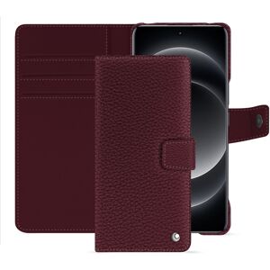 Noreve Étui portefeuille cuir Xiaomi 14 Ultra Ambition Lie de vin