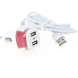 Chargeur Allume-Cigare 2 ports USB 2.4A + câble micro USB - SILAMP