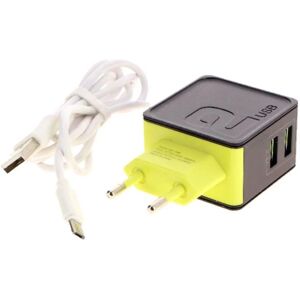 Adaptateur Secteur Universel 2 Ports USB 2.4A + Câble Micro USB - SILAMP