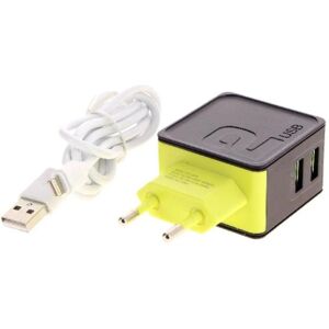 Adaptateur Secteur Universel 2 Ports USB 2.4A + Câble iPhone - SILAMP - Publicité