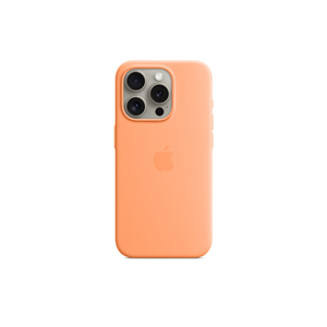 Apple Coque en silicone avec MagSafe pour iPhone 15 Pro - Sorbet a l''orange - Publicité