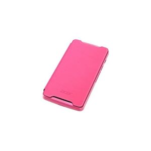 Acer Flip Cover - Etui à rabat pour téléphone portable - polyuréthane - rose - pour Liquid Z200 - Publicité
