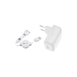 Heden ACCHAD3E12 - Adaptateur secteur - 2000 mA (USB) - sur le câble : Micro-USB, Lightning, 30-pin Apple - Publicité