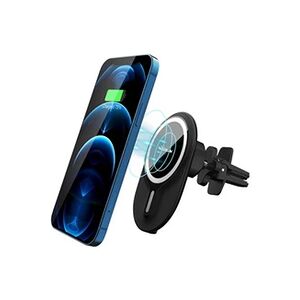 Chronus Chargeur de Voiture Sans Fil 7,5 W Compatible Magsafe, [Rotatif] Fixation Magnétique (Noir)- - Publicité