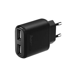 Hama - Adaptateur secteur - 12 Watt - 2.4 A - 2 connecteurs de sortie (2 x USB) - noir - Publicité