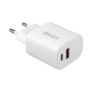 Lindy - Adaptateur secteur - 20 Watt - 3 A - PD 3.0 - 2 connecteurs de sortie (USB, 24 pin USB-C) - blanc - Publicité