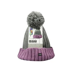 Sbs Wintercap - Ecouteurs avec micro - bonnet - filaire - jack 3,5mm - gris, violet - Publicité