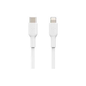 Belkin BOOST CHARGE - Câble Lightning - 24 pin USB-C mâle pour Lightning mâle - 2 m - blanc - Alimentation USB (18 W) - Publicité