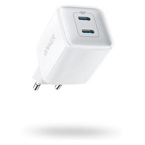 Anker PowerPort III - Adaptateur secteur - 40 Watt - 3 A - IQ 3.0 - 2 connecteurs de sortie (2 x USB-C) - blanc - Publicité