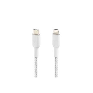 Belkin Câble USB-C vers Lightning MFi Power Delivery 18W Nylon Tressé 1m Charge et Synchro blanc - Publicité