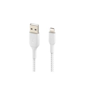 Belkin Câble USB vers Lightning MFi 18W Nylon Tressé 2m Charge et Synchro blanc - Publicité