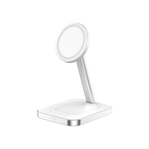 Force Power Chargeur induction 3 en 1 Stand Compatible MagSafe 15W Garanti a vie Blanc avec chargeur - Publicité