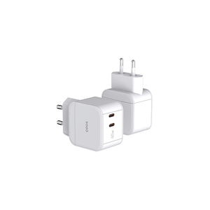 Qdos PowerCube Trio double usb-c 45W Blanc + cable lightning et cable USB-C - Publicité