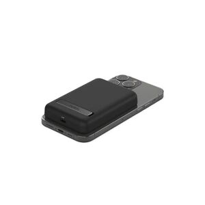 Belkin Batterie externe 5000 mAh sans fil, magnetique, support inclus, noir - Publicité