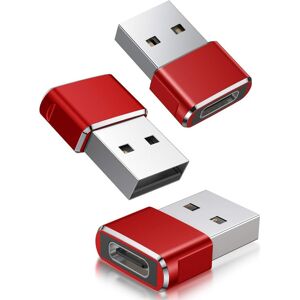 Rouge - Adaptateur USB C femelle vers USB A mâle 3 Pack,Converter C Charger Cable pour Apple Watch 7 SE,iPhone 11 12 13 Pro Max Mini,8,AirPods,iPad 10 Air 5,14,Samsung Galaxy S23 S22 S21. Publicité