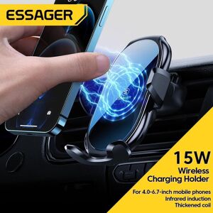 – chargeur magnétique sans fil pour voiture, support de téléphone pour iPhone, Samsung, Xiaomi, Induction infrarouge, charge rapide QI, 15W