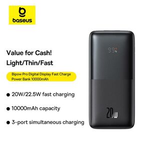 Baseus Banque d alimentation à charge rapide à affichage numérique Bipow Pro 10000mAh 20W - Publicité