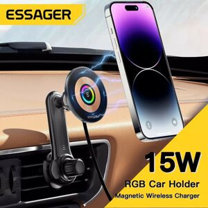 Support de chargeur sans fil pour voiture Essager Z11 RGB 15W QI magnétique pour téléphone avec support pour iPhone 14 1