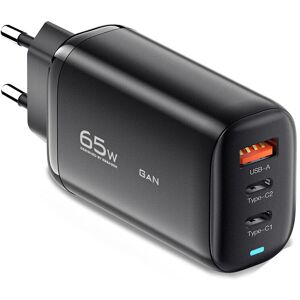 [GaN Tech] Essager 65W Chargeur mural 3 ports USB PD 2Type-C+USB-A PD3.0 QC3.0 Adaptateur de charge rapide Prise EU Pris