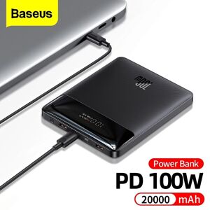 Baseus Lame 100W 74Wh 20000mAh Batterie externe Alimentation avec 100W Type-C * 2 et 30W USB-A * 2 Charge rapide pour iP - Publicité