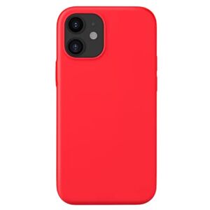 The Kase Coque Antichoc en Gel de Silicone Doux pour Apple iPhone 12 Mini, Rouge Ardent - Publicité