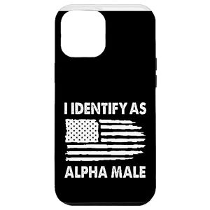 Coque pour iPhone 12 Pro Max Drapeau américain pour homme « I Identify As Alpha » - Publicité