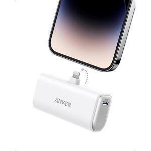 Anker 621 Batterie Externe Recharge Rapide avec connecteur Lightning intégré, Chargeur Portable sans Fil 12 W certifié MFi 5 000 mAh, Compatible avec iPhone 14/13/12/Pro/Pro Max (Blanc) - Publicité