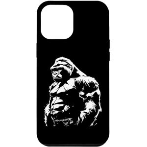 Coque pour iPhone 13 Pro Max Silhouette de gorille à dos argenté Buff Alpha - Publicité