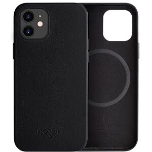 The Kase Coque magnétique en Cuir véritable Artisanal pour Apple iPhone 12 Mini, Minuit Noir - Publicité