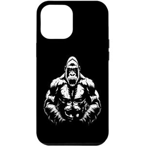 Coque pour iPhone 14 Pro Max Silhouette de gorille à dos argenté Buff Alpha - Publicité