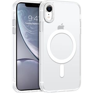 BENTOBEN Magnétique Coque pour iPhone XR Etui Compatible avec MagSafe Housse de Protection Antichoc de Grade Militaire,Dos Givré Anti Rayures Mat Translucide Doux Coque iPhone XR 6.1"-Blanc - Publicité