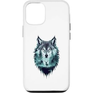 Coque pour iPhone 13 Loup captivant avec paysage aquarelle Alpha - Publicité