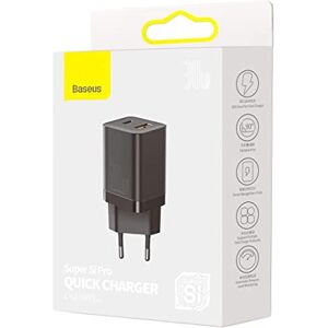 Baseus Travel Charger Super Si Pro Mini Fast Charger, C+U, PD 3.0, QC 3.0 30W EU Black (CCSUPP-E01) - Publicité