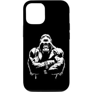 Coque pour iPhone 12/12 Pro Silhouette de gorille à dos argenté Buff Alpha - Publicité