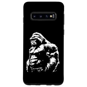 Coque pour Galaxy S10 Silhouette de gorille à dos argenté Buff Alpha - Publicité