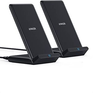 Anker PowerWave Lot de 2 Supports de Charge sans Fil 7,5 W pour iPhone 11 11 Max XS Max XR XS X 8 8 Plus Chargements Rapides 10 W pour Galaxy S20/S10/S9/S8, Note 10 Bloc d'alimentation Non Inclus - Publicité