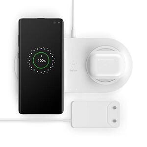 Belkin Double chargeur/station de recharge à induction sans fil 10 W pour iPhone 13, 13 Pro, 13 Pro Max, Galaxy S20, S20+, S20 Ultra, Pixel 4, 4XL, AirPods, etc.) - Publicité