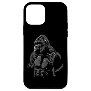 Coque pour iPhone 12 mini Silhouette de gorille à dos argenté Buff Alpha - Publicité