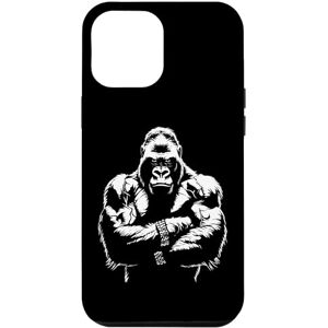 Coque pour iPhone 14 Pro Max Silhouette de gorille à dos argenté Buff Alpha - Publicité