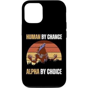 Coque pour iPhone 15 Pro Human By Chance Alpha By Choice Cool Funny Alpha Wolf Meme - Publicité