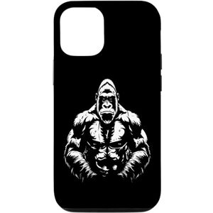 Coque pour iPhone 14 Silhouette de gorille à dos argenté Buff Alpha - Publicité