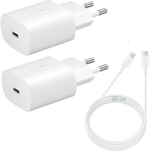 acce2s Pack 2 Chargeurs Ultra Rapide 25W + 1 Câble 1,80m Blanc pour Samsung Galaxy A05s, A25, A14, A23, A54 / S23 FE, S23 Ultra, S23+, S23 / Tab S9+, S9 / Z Fold5, Z Flip 5 / M23 - Publicité