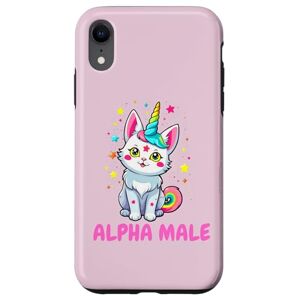 Coque pour iPhone XR Licorne mâle alpha, chat, chaton, kawaii, arc-en-ciel, étoiles - Publicité