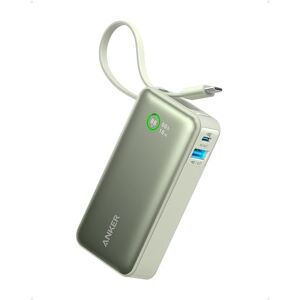 Anker Nano Power Bank 10 000 mAh Powerbank avec câble USB-C intégré, PD 30 W de Puissance maximale avec 1 Port USB-C, 1 Port USB-A, Compatible avec iPhone 15, iPad, AirPods et Plus. (Vert) - Publicité