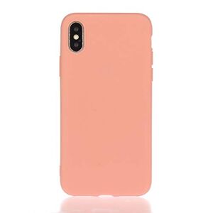 Nodigo Coque Compatible avec iPhone XS/iPhone X Silicone Motif Drôle Couleur Unie Créatif Antichoc TPU Étui Anti Choc Bumper Mat Case Cover One Piece Housse Orange - Publicité