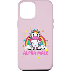 Coque pour iPhone 15 Pro Max Licorne Alpha Male Rainbow and Stars Humour Weird Y2K - Publicité