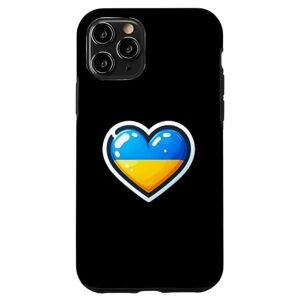 YO! Coque pour iPhone 11 Pro Bannière ukrainienne fan drapeau ukrainien cœur mignon - Publicité