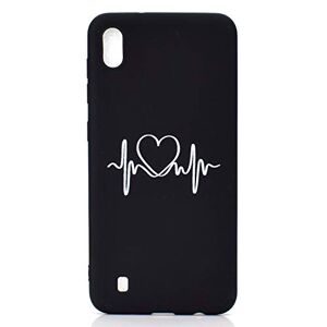 Nodigo Coque Compatible avec Samsung Galaxy A10 2019 Silicone Noir Ultra Fine Motif Drôle Créatif Antichoc TPU Étui Anti Choc Bumper Mat Case Cover One Piece Housse Cœur - Publicité